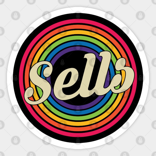 Sells - Retro Rainbow Style Sticker by MaydenArt